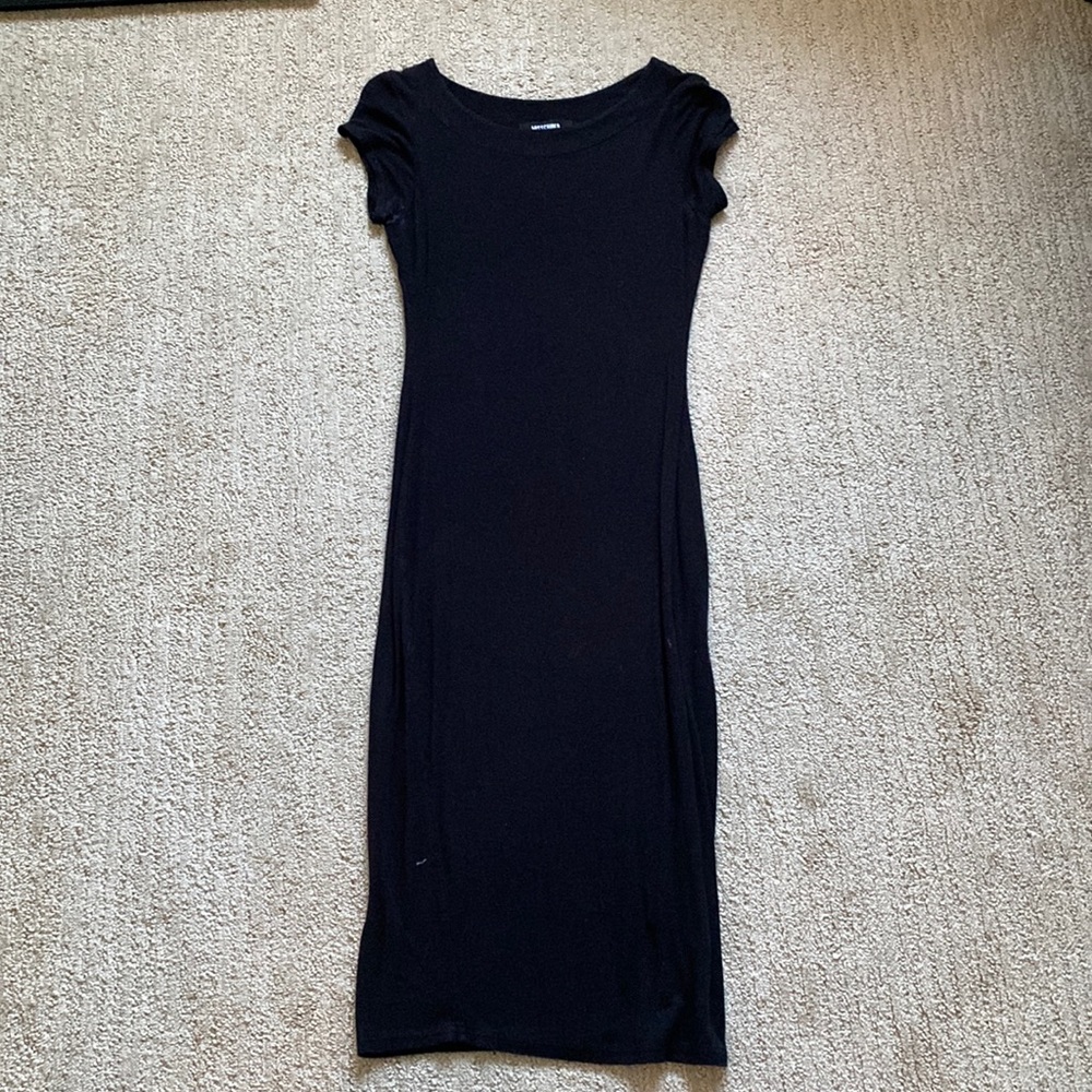 Missguided black midi dress // size small/medium